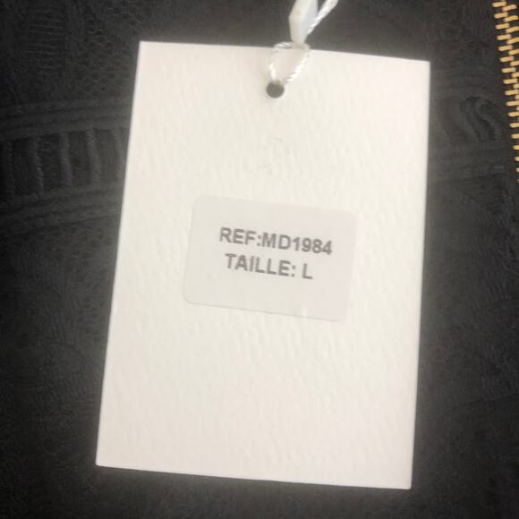 MiaoMiao Black Lace Overlay Pencil Dress - Size Large - Picture 12 of 12